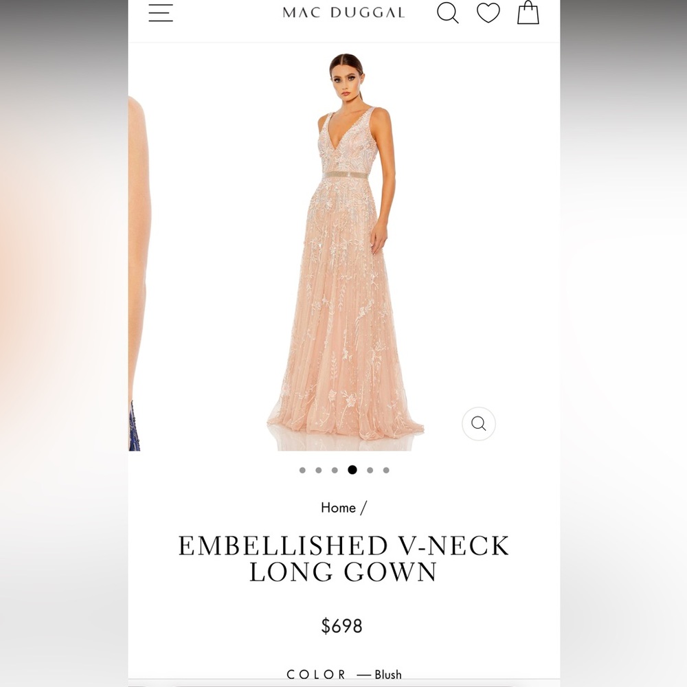 EMBELLISHED V-NECK LONG GOWN